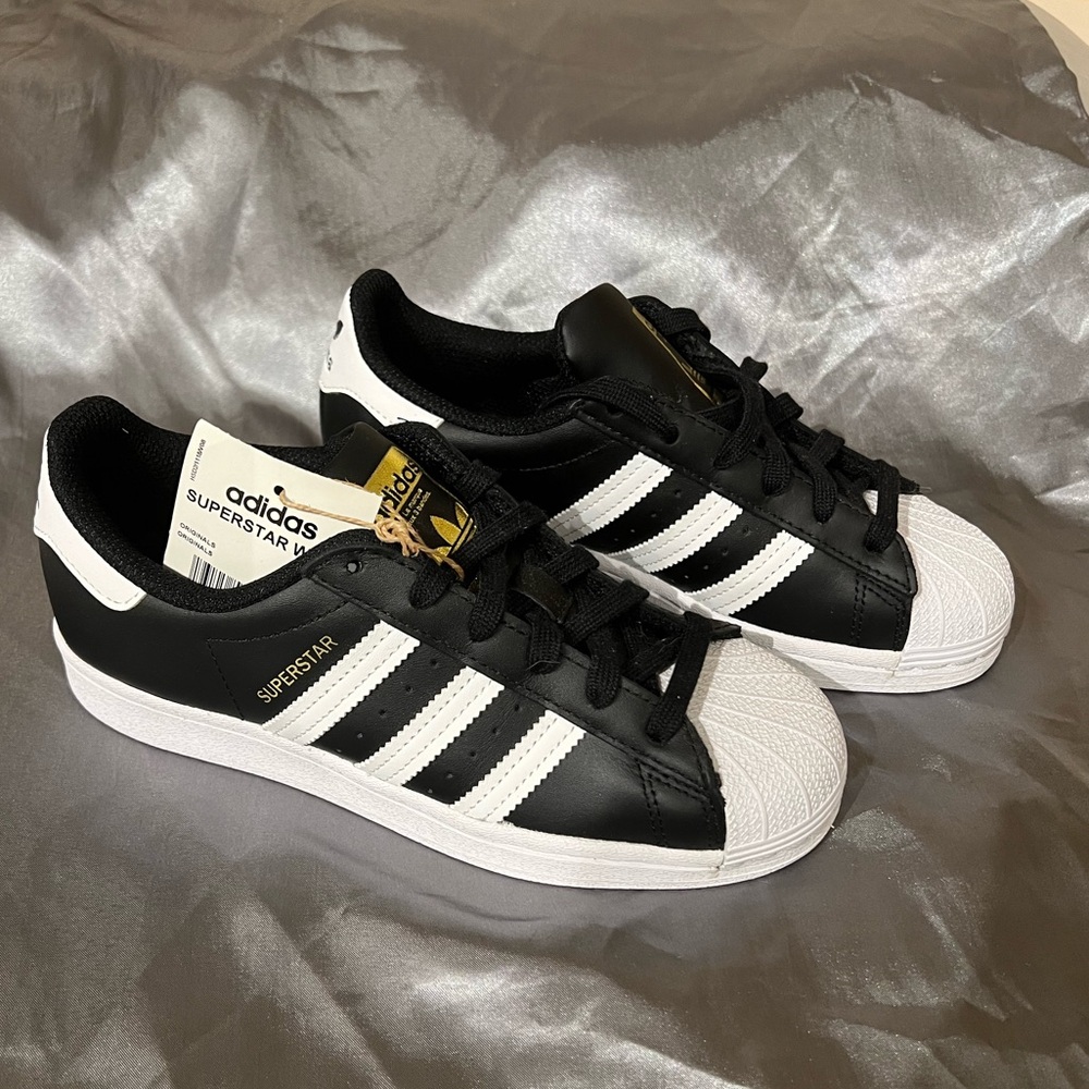 Adidas Superstar Black and White Sneakers size 5